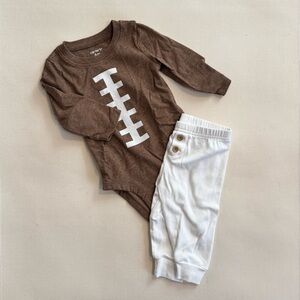 CARTER’S Football Onesie + White Pants